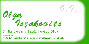 olga iszakovits business card